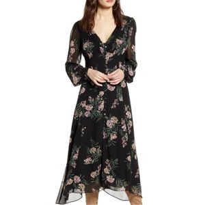 ASTR the Label Floral Long Sleeve Midi Dress